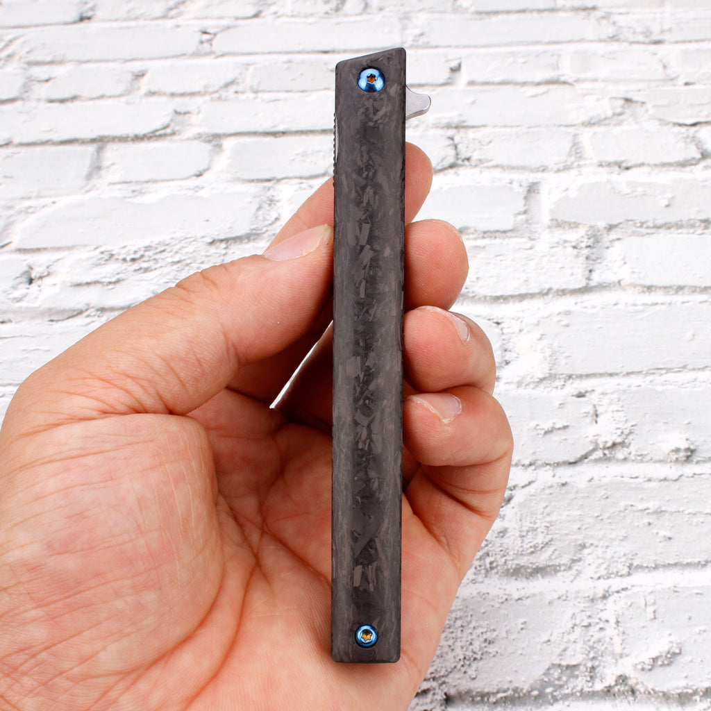 Samior GP035 Marble Carbon Fiber Handle Pocket Knife, 3.5" M390 Blade,