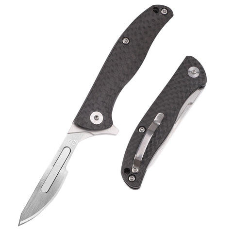Samior S124 Folding Scalpel Knife 10pcs #24 Blades
