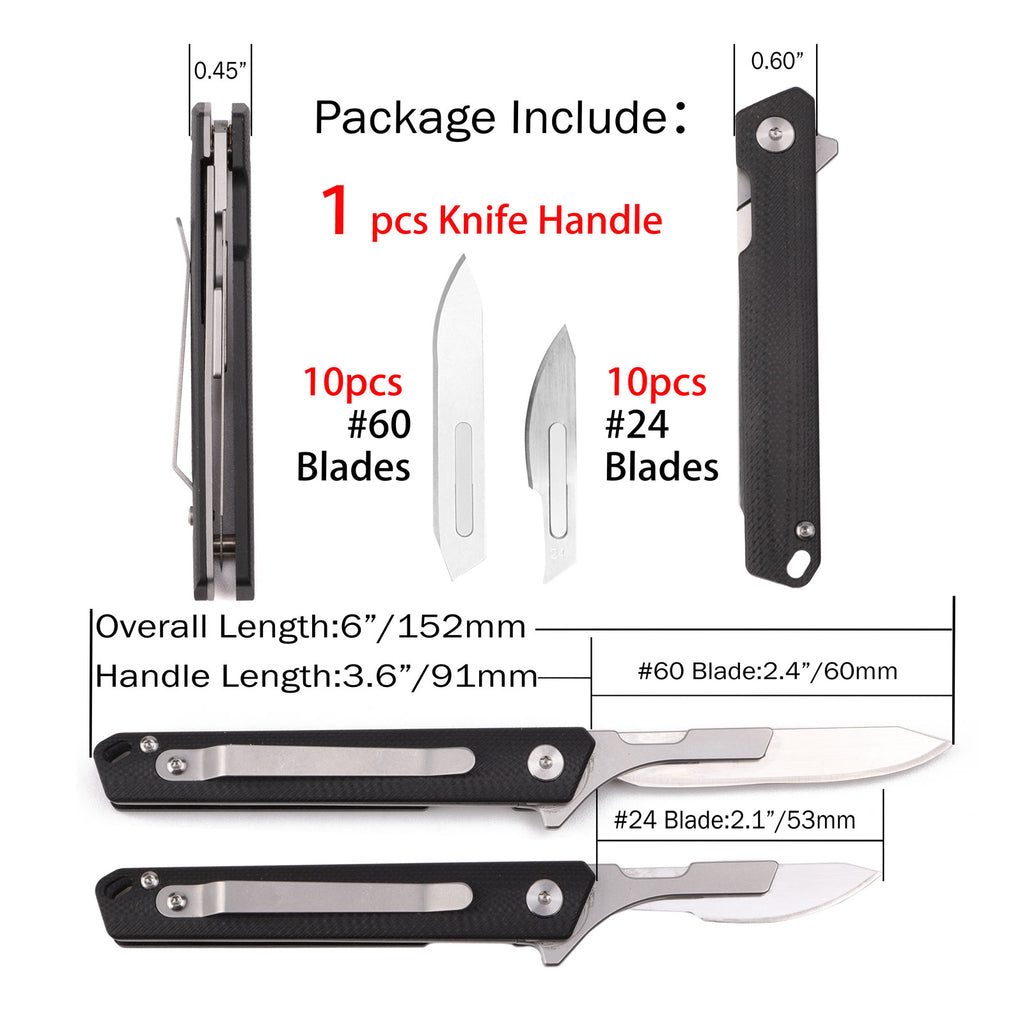 Samior S13 Slim Scalpel Folding Knife with #60 Blades