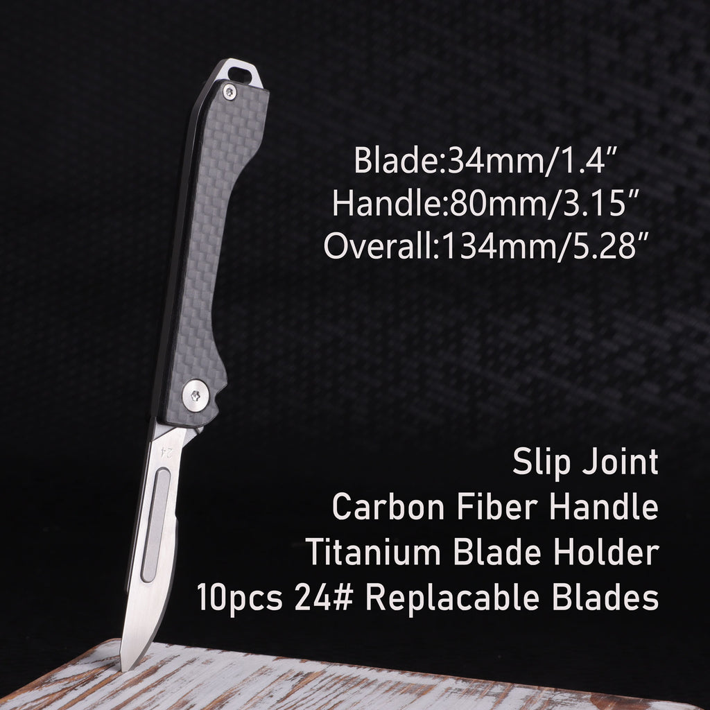 Samior S52 Folding Scalpel Utility Knife with 10 Blades