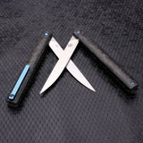 Samior GP035 Marble Carbon Fiber Handle Pocket Knife, 3.5" M390 Blade,