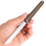Samior G1035 Slim Flipper Knife, 3.5" D2 Tanto Blade, G10 Handle