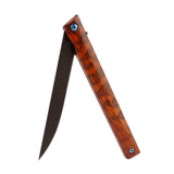 Samior GP035 Snake Wood Handle Flipper Knife, 3.5" D2 Blade,