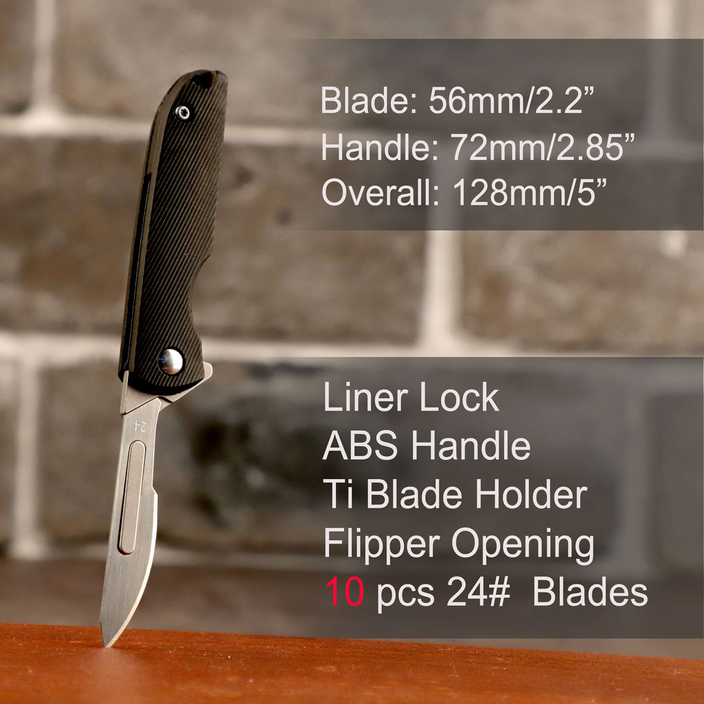 Samior S51 Mini Scalpel Neck Knife with 10pcs #24 Blades