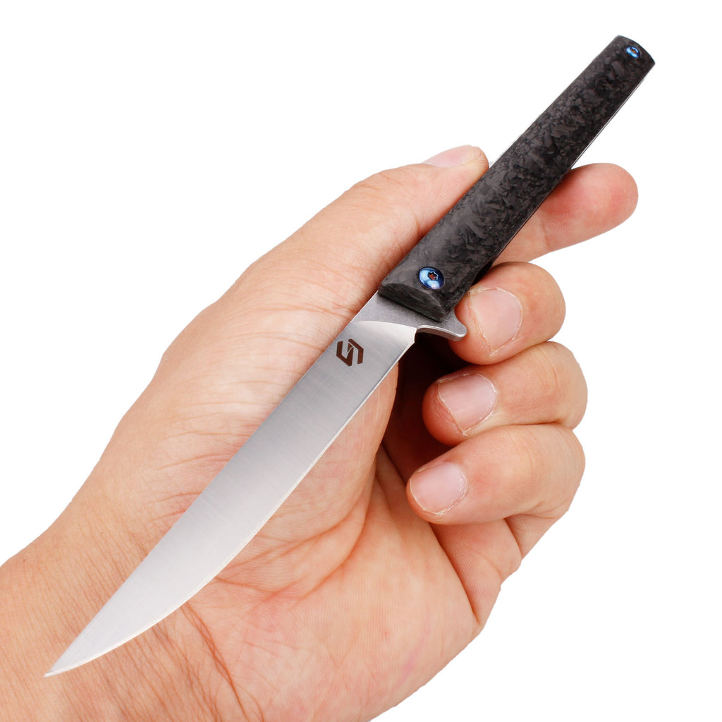Samior GP035 Marble Carbon Fiber Handle Pocket Knife, 3.5" M390 Blade,