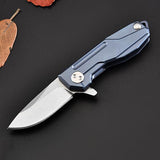 Samior HY002 Mini Titanium Handle Flipper Knife, 1.3” VG10 Damascus Blade