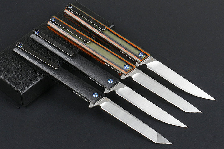 Samior GP035-Mini Little Pocket Knife, 2.9" D2 Blades, 3.7" G10 Handle