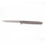 Samior GDT035 Titanium Handle Flipper Knife, 3.5" D2 Tanto Blade