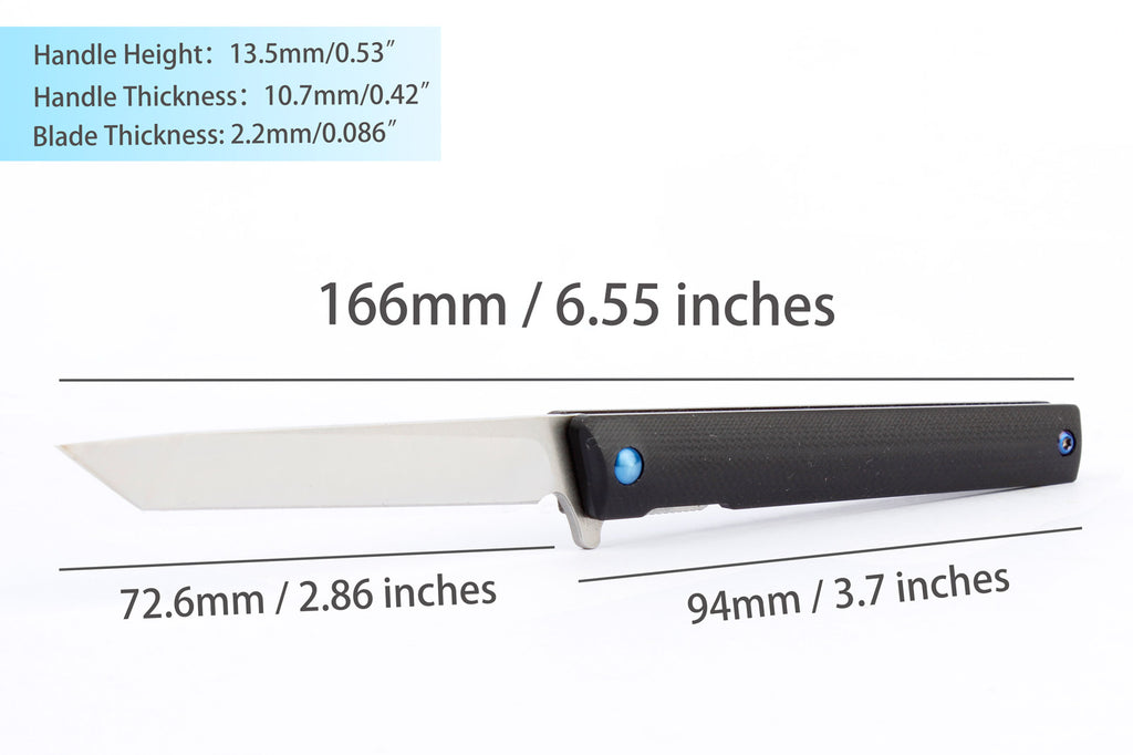 Samior GP035-Mini Little Pocket Knife, 2.9" D2 Blades, 3.7" G10 Handle