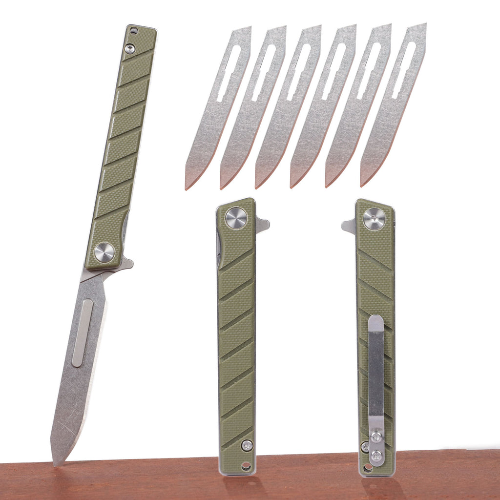 aihue A35 Slim Scalpel Folding Knife with #60 Blades-Samior S136